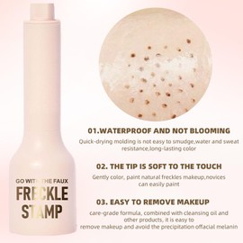 ARCHIDATE Faux Freckle Stamp Pen, Waterproof Fake Freckles Stain Marker with 5-Point Precision Freckle Stamp Cushion, Quick Dry, Long Lasting Freckles Natural Sunkissed Makeup (Light)