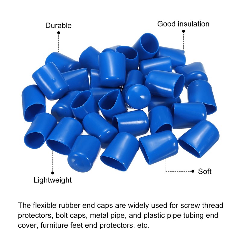 sourcing map 20pcs Rubber End Caps Cover 20mm Vinyl Screw