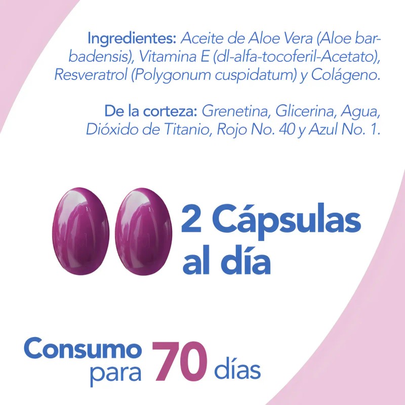Resveratrol Vitamina E Colageno Tipo 1 y Tipo 2 140