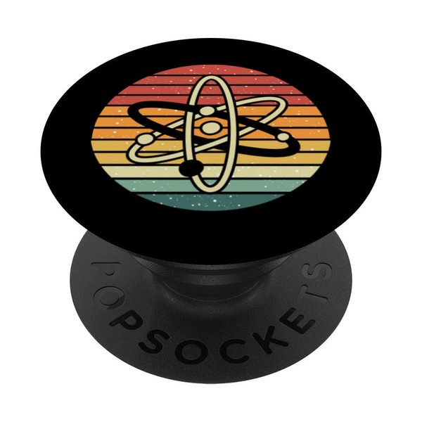 Retro Atom Proton Science Nerd Physicist Gift Physics PopSockets PopGrip: