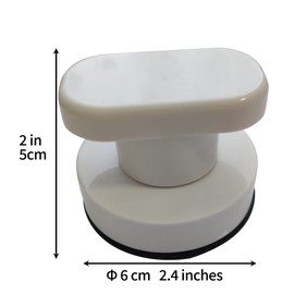 Small Handle for Glass Door and Window, Suction Cup Handles for Sliding Doors, Non-Marking Drawer Grab Bars Cabinet Pulls, Bathroom and Toilet Lid Handle (White)