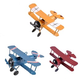 TTKBHHQ 3pc Vintage Metal Planes Model Iron Retro Aircraft Glider Biplane Pendant Model Airplane Kids Toy,Christmas,Home Decor,Ornament,Desktop Decoration