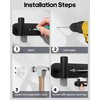 Optish Coat Rack Wall Mount, Black Bathroom Towel Rack with