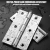 YOBOKO 3 Pcs Stainless Steel Anti Rust Door Hinges with
