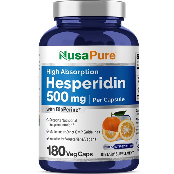 NusaPure Hesperidin 500 mg per Veggie Caps - 180 Capsules