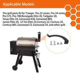 PHYESUVIN BCA002 Grill Lid Door Stop Arc Right Side for Traeger Grills, Replacement Parts for Traeger Pro 22, Tailgater 20, Eastwood 22, Century 885, Include Door Stop Arc and Installation Hardware