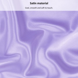 Lirex Satin Fitted Sheet, Luxurious Silky Smooth Polyester Bedding Soft Deep Pocket Bed Sheets Mattress Cover, King, Light Purple