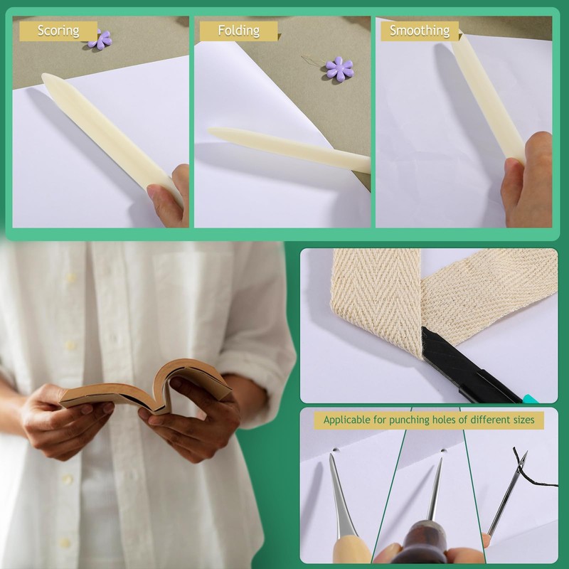 65 Pcs Book Binding Kits Book Binding Materials Bone Folder