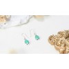 AeraVida Delicate Teardrop Simulated Turquoise .925 Sterling Silver Dangle Earrings