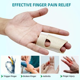 DR. GINTOP Trigger Finger Splint with 4 Metal Bars, Mallet Finger Splint for Straightening, Arthritis, Injury, Sprain Broken, Adjustable Middle/Index/Ring/Pinky Finger Brace for Knuckle Immobilization