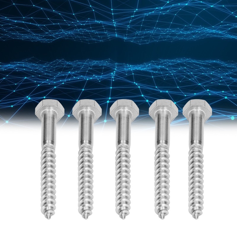 304 Stainless Steel Half Thread Bolt Wood Hex Lag Screws