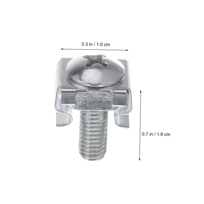 Operitacx 100 Pcs Rack Mount Screws and Clip Nuts Plated