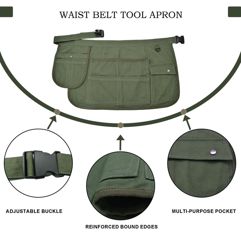 Nanxson Tool Apron Half Canvas Apron With Muti-Pockets for Home