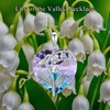 KZX Lily of the Valley Necklace Sterling Silver Crystal Lily