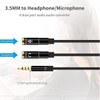 Headphone Mic Splitter 3.5mm Jack Audio Mic Braided Adapter Aux