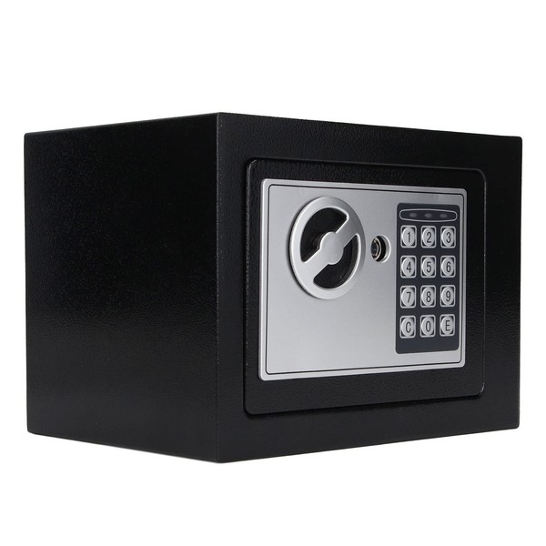 Box, Fireproof and Waterproof Cabinet Lock Box with Keypad Keys,