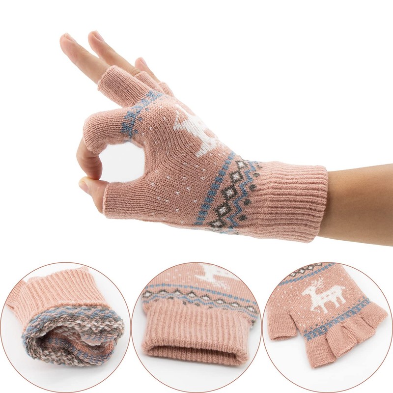 Zolunu Unisex Winter Half Finger Gloves Warm Winter Fingerless Touchscreen