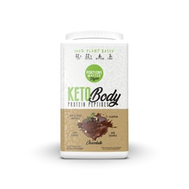 Portions Master Keto Body Protein Peptides Low Carb Keto Protein Powder with MCT Oil Peptides Fiber Vitamins Minerals (720g, Chocolate)