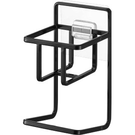 Yamazaki 7148 Film Hook, Sponge & Bottle Holder, Black, Main Unit: Approx. W 2.8 x D 2.8 x H 5.3 inches (7 x 7 x 13.5 cm) (not including film hooks), Tower Tower, Sponge Place, Easy to Install in Any