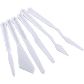 6 Pcs white Palette Knives, Color Mixing Palette Knives, Flexible Artist Spatula, Painting Spatula, Plastic Palette Knives Art Tools| Nice processing Painting, Drawing and Art Supplies