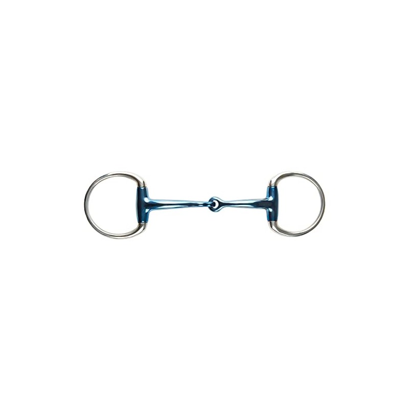JP Korsteel Blue Steel Jointed Eggbutt Snaffle Bit, 4.5"