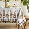 Horaldaily Easter Tablecloth 60×120 Inch Rectangular, Spring Carrots Bunny Washable