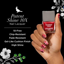 butter LONDON Patent Shine 10X Nail Lacquer, Helps Protect & Strengthen Nails, Gel-Like Finish & Chip-Resistant, 10-Free Formula, Vegan, Cruelty & Paraben Free, Knees Up