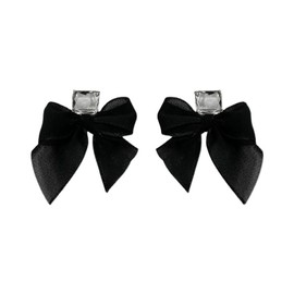 Fashion Bow Knot Silk Drop Dangle Earrings Cubic Zirconia Princess Cut Square Crystal Studs Statement Earring Sweet Jewelry Gifts for Women Girls Birthday