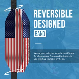 Switchbands Customizable Universal Phone Grip Strap| Pack of 2| Reversible Phone Hand Strap for Phone Cases As Phone Loop Holder| Secure Handling by Comfortable Phone Strap - American Flag