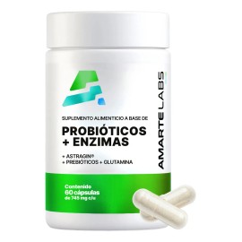 Amarte Labs Probiticos 5-en-1 con Enzimas Digestivas, Prebiticos, Glutamina y AstraGin, 24,000 Millones UFC, 7 Cepas Premium, Digestin Ligera,...     