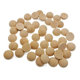 ANCLLO 100 Pieces Half Craft Balls Natural Half Wooden Balls Unfinished Split Wooden Beads for DIY Projects Arts and Crafts Supplies 20mm
