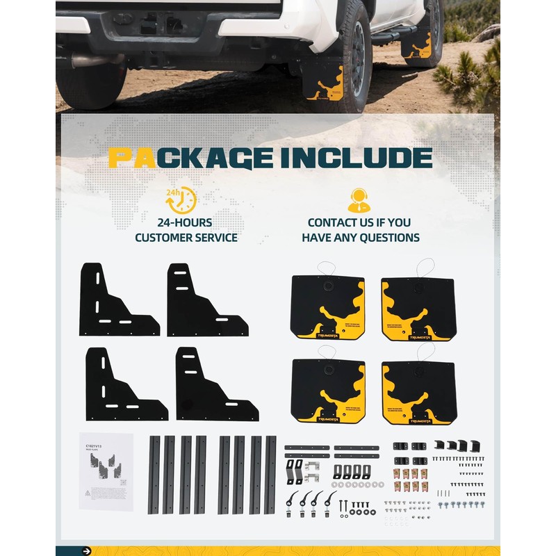Trumgeta 4PCS Upgraded Adjustable Truck Mud Flaps Fit for Jeep