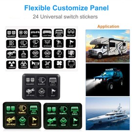 YOUAN 6 Gang Switch Panel with Electronic Relay System Wiring Harness and Fuse Circuit Control Box Assemblies Kit for Marine Boat Car Auto Truck UTV ATV RV Jeep Off-Road LED Lights and Accessories