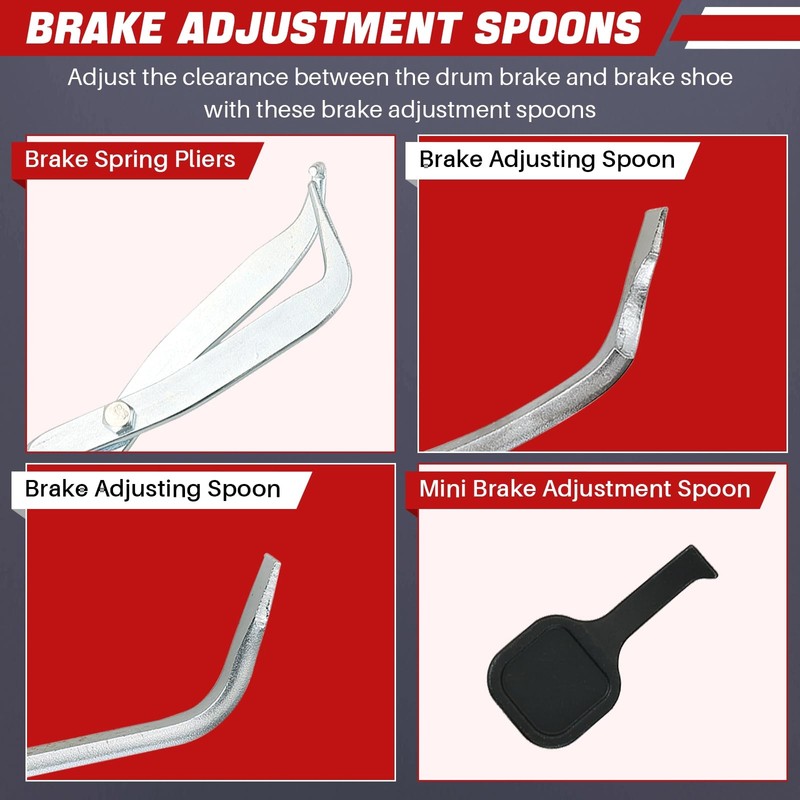 DASBET 8PCS Drum Brake Tool Kit | Brake Spoon Set