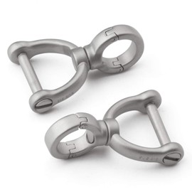 TISUR D-Rings with Screw Shackle Horseshoe U Shape Key Ring DIY Leather Craft Purse 2 pcs