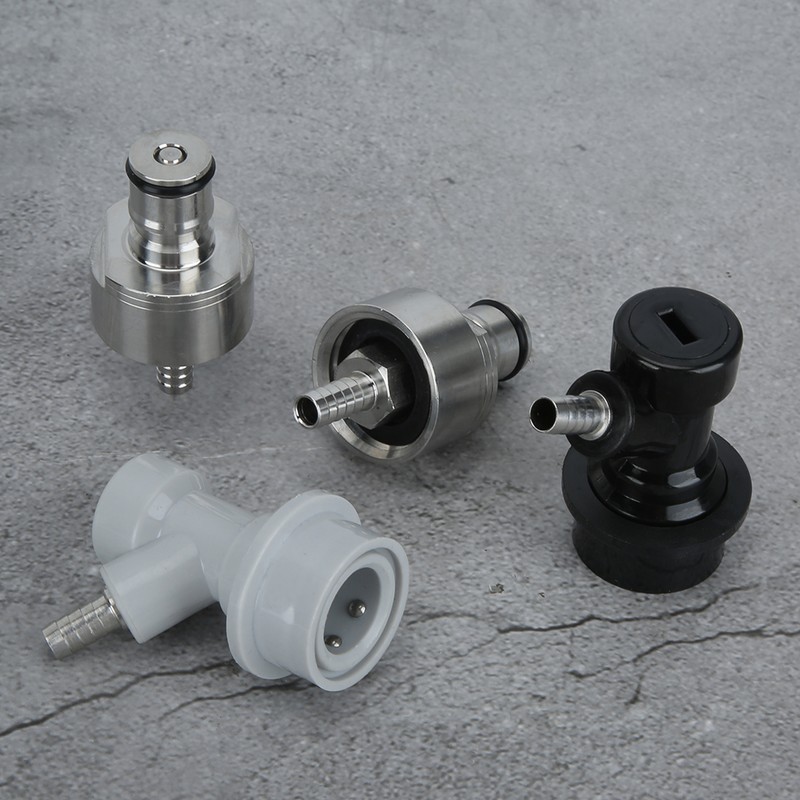 2Pcs Stainless Steel Carbonation Cap with 2Pcs Barb Ball Lock