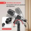 Pyle Adjustable Square Base Microphone Stand with Clip for Studio