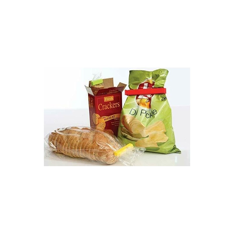 Twixit!. Linden Suecia Bolsa Clips, Blanco/Amarillo/Rojo/Lima, Juego de 6 Grandes