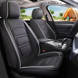 TTX LIGHTING Seat Covers Fit for Ford Fusion 2010-2020 Car Seat Covers Full Set 5 Seats Waterproof Leather Automotive Seat Cushion Protector Black