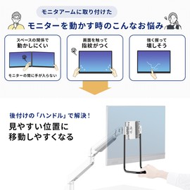 Sanwa Direct 100-VESA009 Monitor Arm, Retrofit Handle, Supports VESA 100 x 100