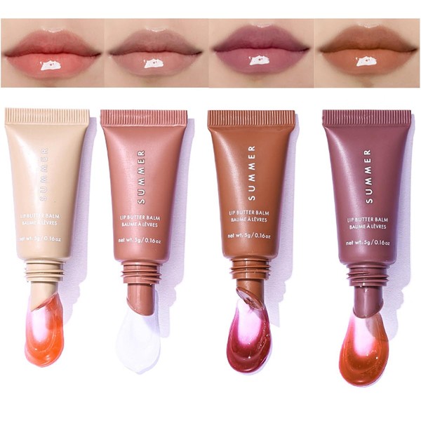 4PCS Tinted Lip Butter Balm - Conditioning Vegan Lip Care