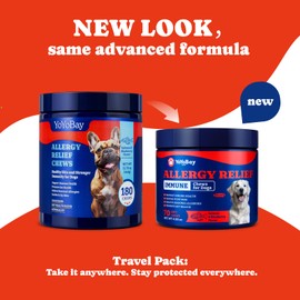 YoYoBay Dog Allergy Relief Chews – 70 Soft Chews, Salmon & Blueberry Flavor - Immune Support & Itch Relief with Colostrum, Astragalus Root, 6-Strain Gut Health Blend