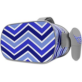 Decal Style Skin Wrap Compatible with Oculus Go Headset - Zig Zag Blues (Oculus NOT Included)