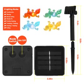 Bartlett - Luces solares de jardín para exteriores, luces de hadas de Gecko con energía solar, luces decorativas para exteriores, impermeables, para gatitos, 40 luces LED, decoración de patio de 15 pies, decoración de patio, valla y balcón