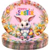 Fancy Land Easter Oval Paper Plates Easter Bunny Disposable Serving