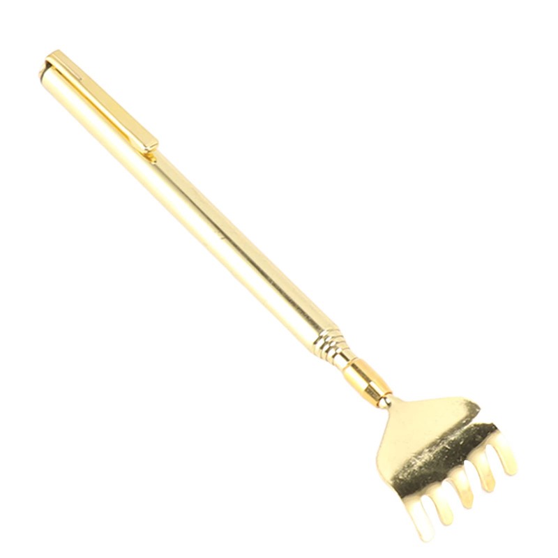 Glomora Gold Telescopic Back Scratcher Set, Portable Extendable Stainless Steel