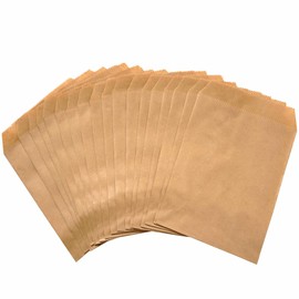 OTURGC 100 Pack Brown Kraft Paper Bags, 4" x 6", Gift Cards, Gift Candy, Cookies, Donuts, Crafts, Party Favors, Sandwiches, Jewelry Goods, Snack Bags, Flat Gift Bags (Brown, 4x6 Inch (Pack of 100))