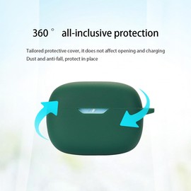 QWYJ Funda para JBL Vibe Beam/Wave Beam Case Carcasa Protectora de Silicona, para JBL Vibe Beam/Wave Beam Funda con Mosquetón Llavero Anti-perdida (Azul)