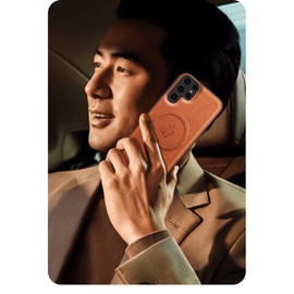 HAOYE Premium Leather Case for VIVO X200 Pro Case Compatible with MagSafe, Protective Case - Built-in Strong Magnetic Ring & Shockproof - Black