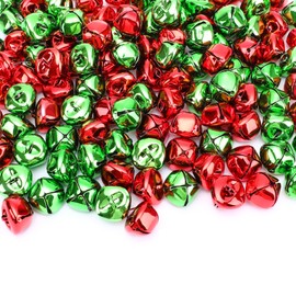 Augshy 120 Pieces Jingle Bells 1 Inch Craft Bell Bulk for Christmas Home and Pet Decorations Xmas Decor Party Favors Supplies (Red and Green)